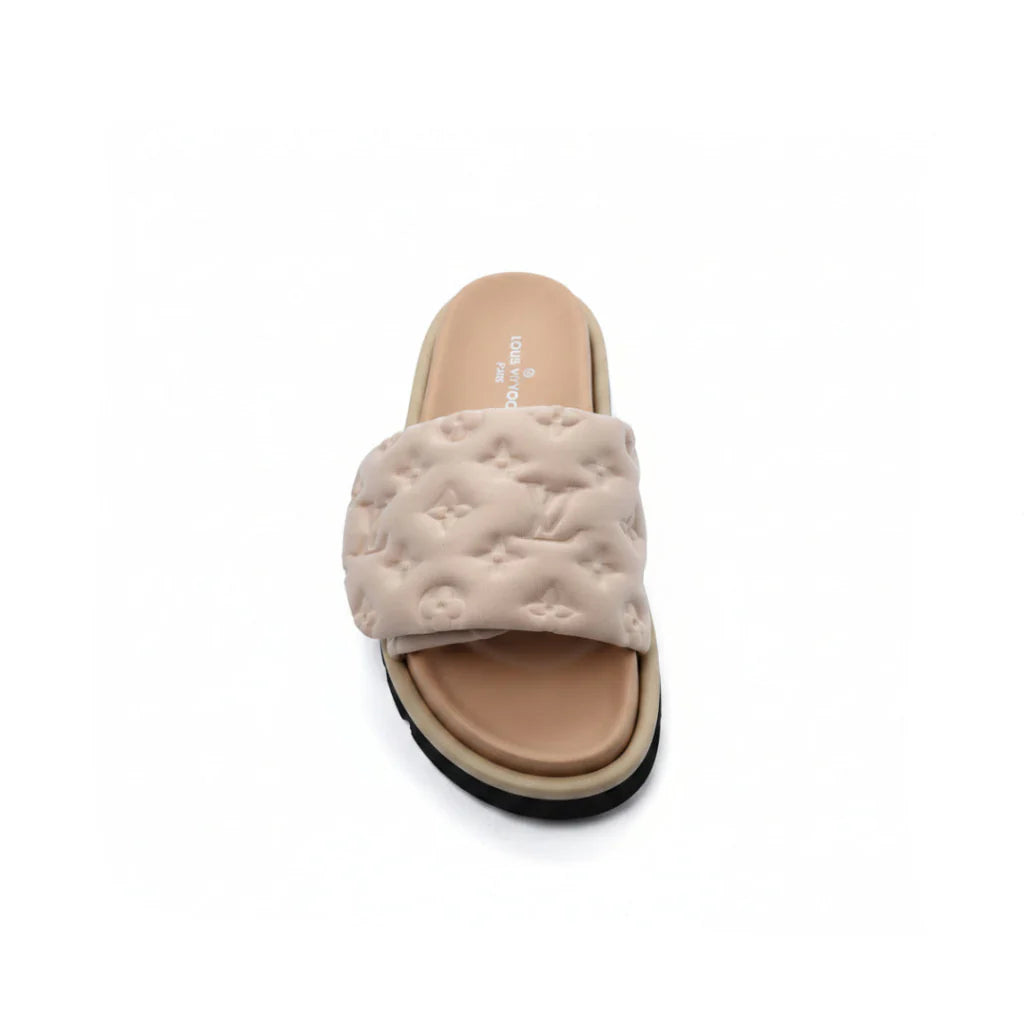 Louis Vuitton Pillow Comfort Mule Slippers Woman L33-6 Beige