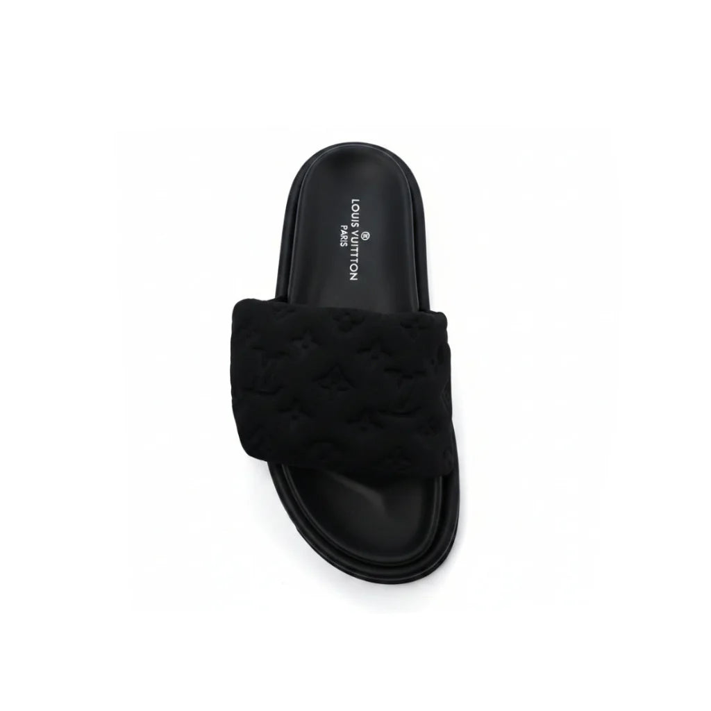 Louis Vuitton Pillow Comfort Mule Slippers Woman L33-6 Black