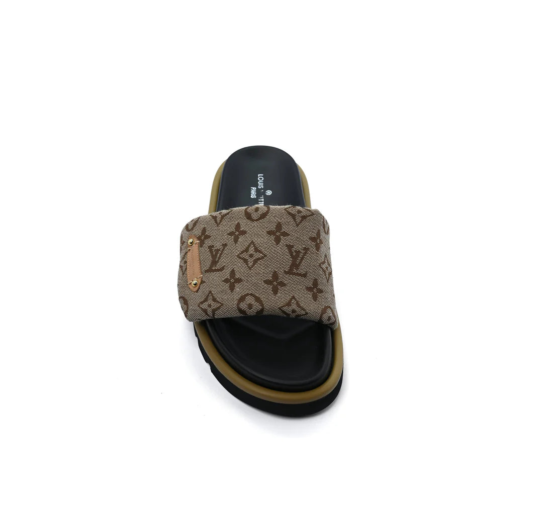 Louis Vuitton Pool Pillow Flat Comfort Mule Woman 123988 Khaki