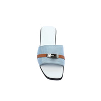Hermes Giulia Sandal In Suede Goatskin And Calfskin With Iconic Palladium-Plated Kelly Buckle Woman H9-25 Baby