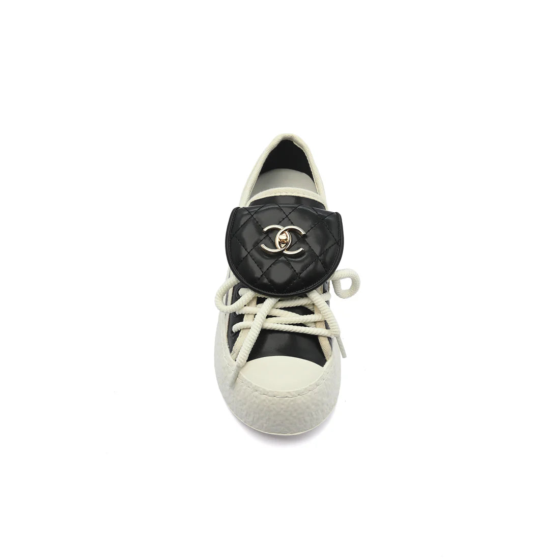 Chanel Platform Suede Calfskin Sneakers Woman F3669 Black