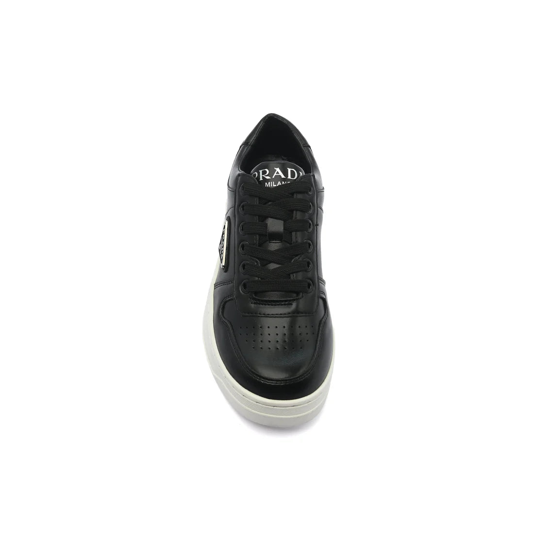 Prada Downtown Perforated Leather Sneakers for Women A356 Black