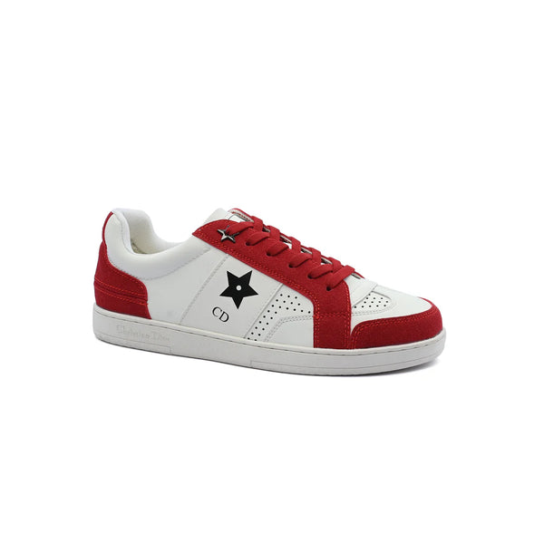 Dior Star Platform Suede Calfskin Sneakers Woman 1095880 White&Red