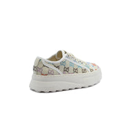 Gucci GG Embellished Lamé Platform Sneakers Women Q72165 Beige