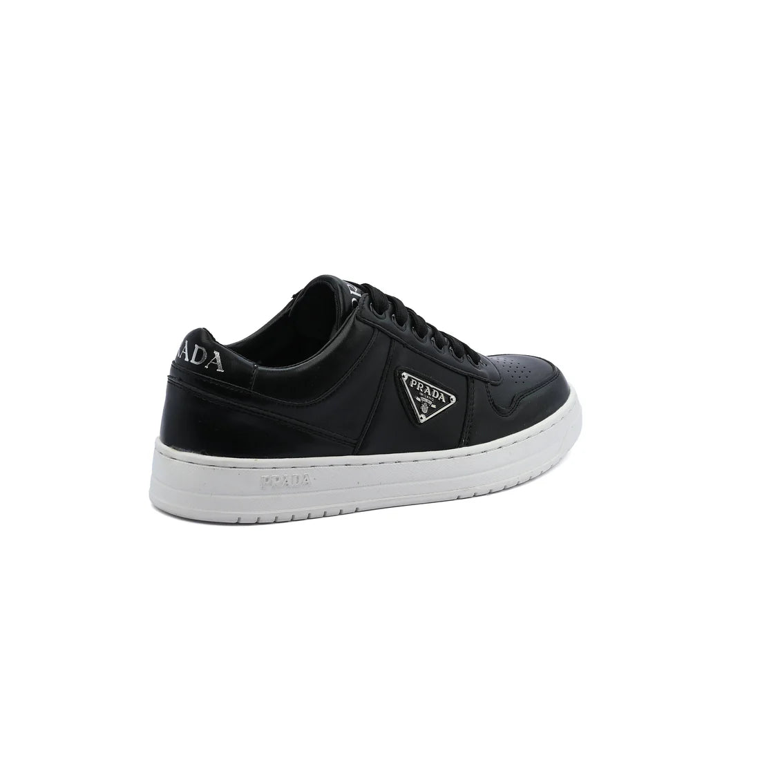 Prada Downtown Perforated Leather Sneakers for Women A356 Black