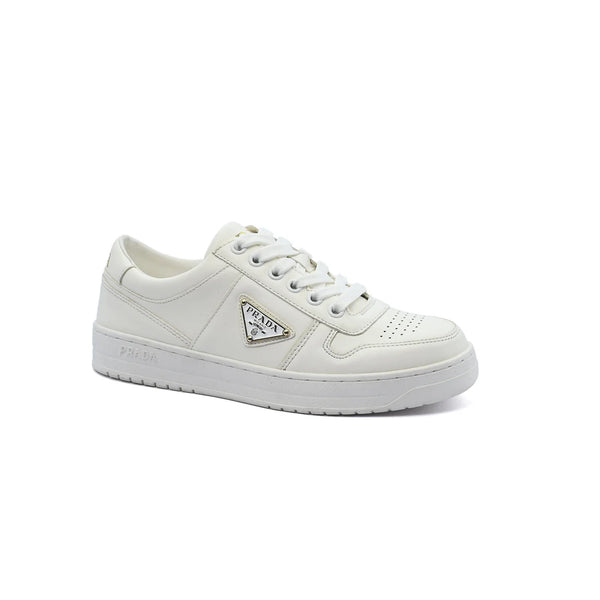 Prada Downtown Perforated Leather Sneakers for Women A356 White