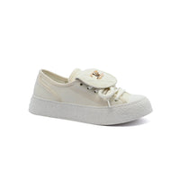 Chanel Platform Suede Calfskin Sneakers Woman F3669 White