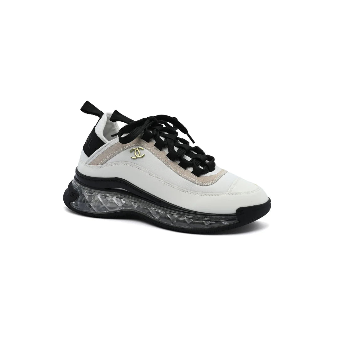 Chanel Velvet Calfskin Mixed Fibers CC Sneakers Woman 2020-2 White