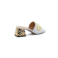 Gucci Logo Leather Flat Gols Sandals Interlocking Out Sandal Woman 666-7 White