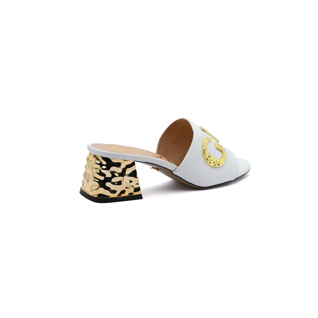 Gucci Logo Leather Flat Gols Sandals Interlocking Out Sandal Woman 666-7 White