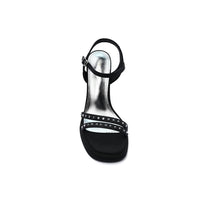 Faux Leather Platform Sole Block Heel Sandals Woman L2238 Black