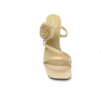 Sandals Flower Decor Low Heels Sandals Elegant Point Woman 25226 Gold