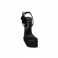 Sandals Flower Decor High Heels Sandals Elegant Point Woman 25200 Black