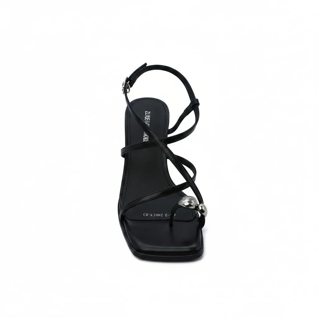 The Row Constance Leather Thong Sandals Woman 131-2 Black