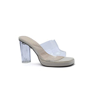 Spring Summer High Heel Sandals Transparent sole Women 99071 Beige