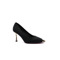 Pointed Stiletto Heel Shoes In Faux Suede Woman 25237 Black