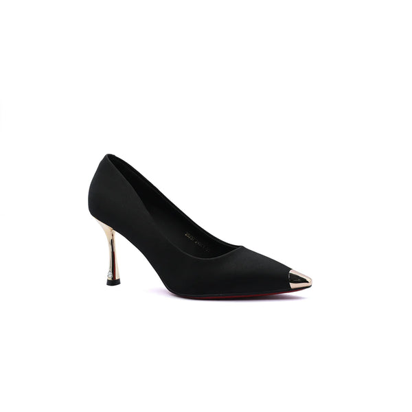 Pointed Stiletto Heel Shoes In Faux Suede Woman 25237 Black