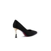 Pointed Stiletto Heel Shoes In Faux Suede Woman 25237 Black
