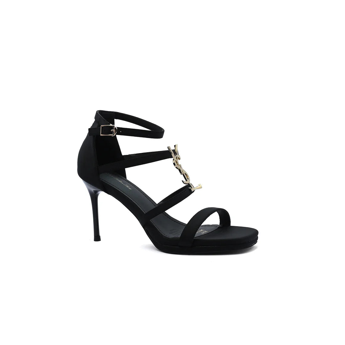 Faux Leather Sole Block Sandal High heels Woman 25217 Black