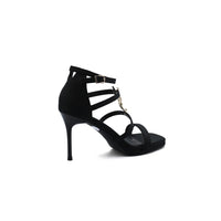 Faux Leather Sole Block Sandal High heels Woman 25217 Black