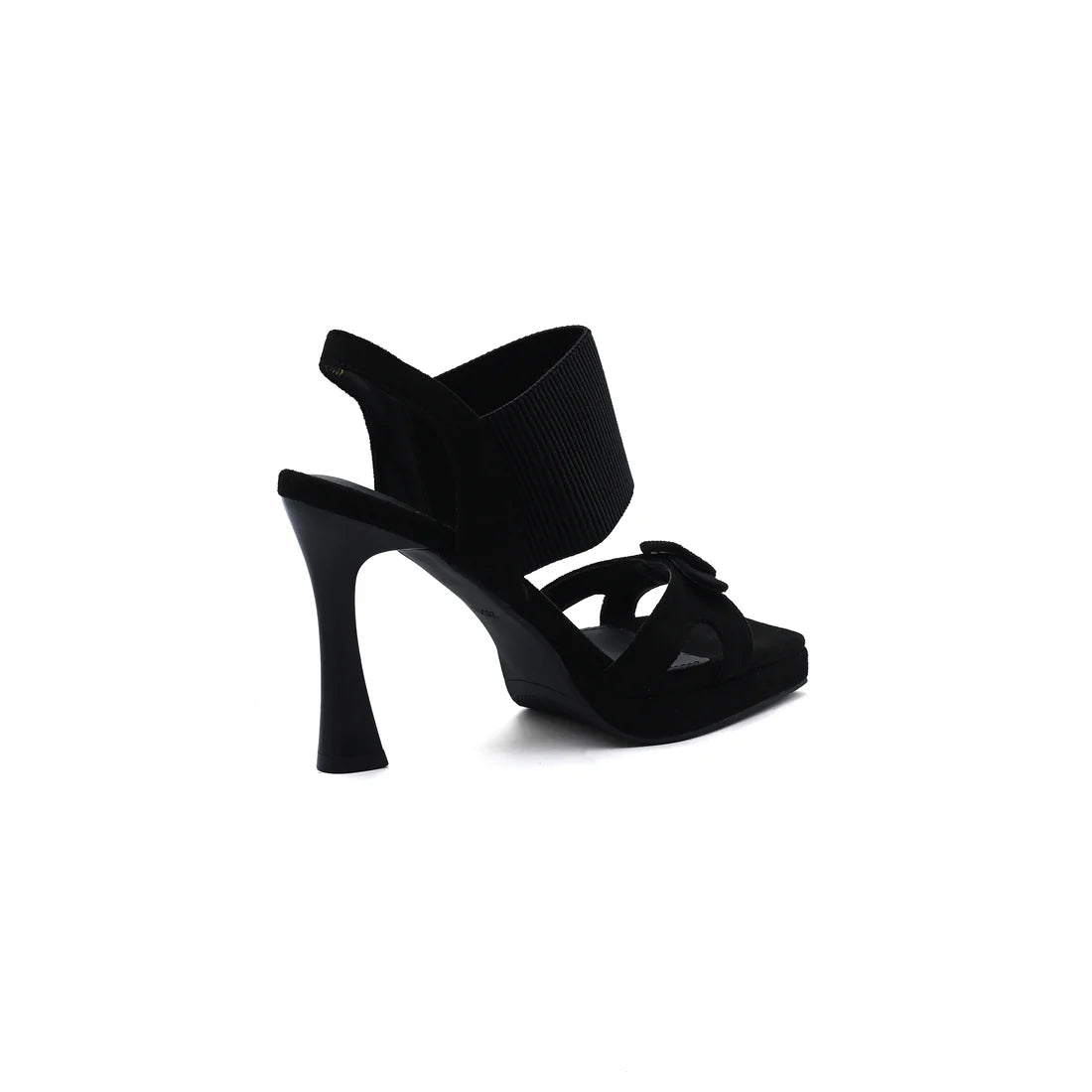 Elastic Band Platform Gladiator Sandals Square Toe Woman 6603 Black