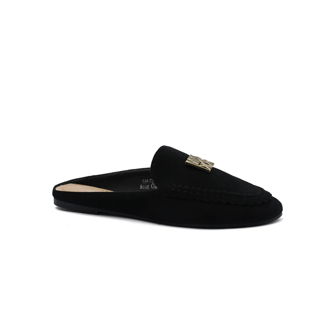 Miss Dior logo plaque trim Loafers Slip-On Mules Woman EM-73 Black