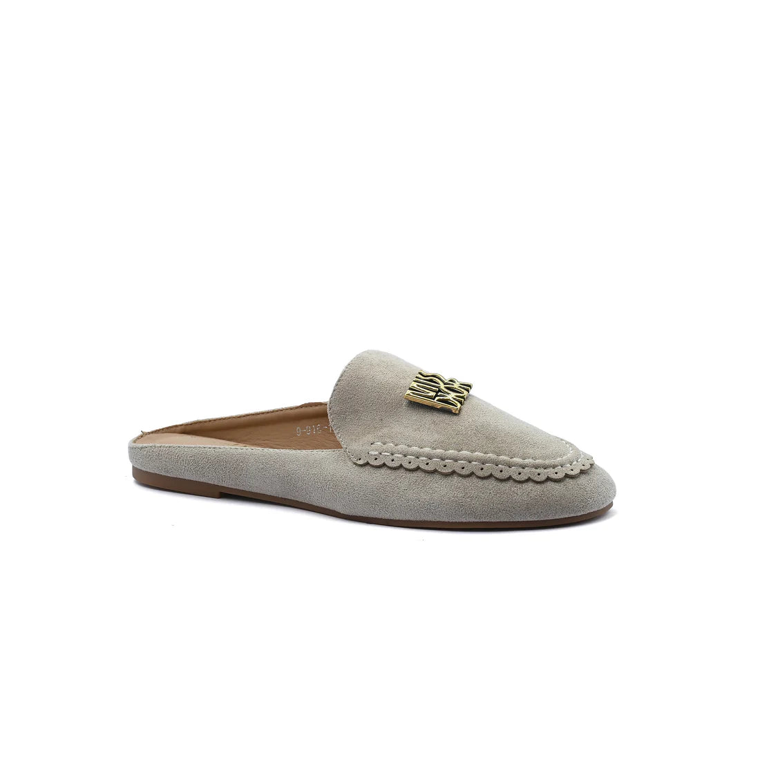 Miss Dior logo plaque trim Loafers Slip-On Mules Woman EM-73 Light Beige
