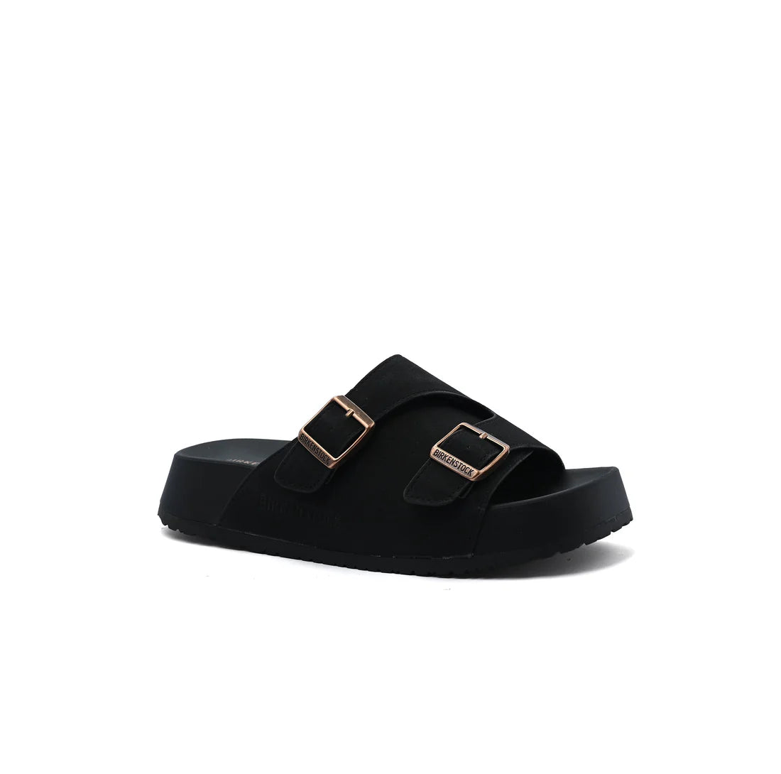 Birkenstock Zürich Suede Leather Buckle Detailed Woman TN-206 Black