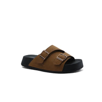 Birkenstock Zürich Suede Leather Buckle Detailed Woman TN-206 Camel