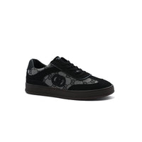 Gucci Interlocking G Suede Canvas Sneakers Woman GU-26 Black