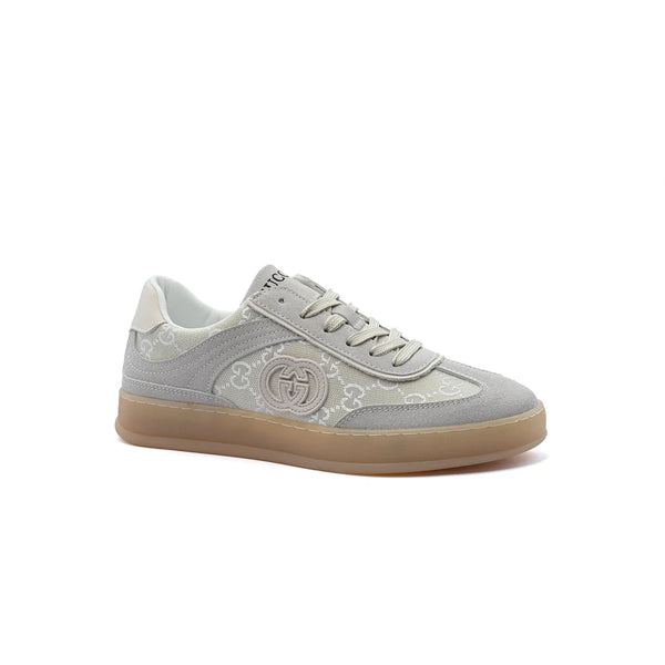 Gucci Interlocking G Suede Canvas Sneakers Woman GU-26 Light Beige