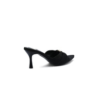 Saint Laurent Jerry 60 Mules Satin High Heel Sandals Elegant Commuter Woman VI-199 Black