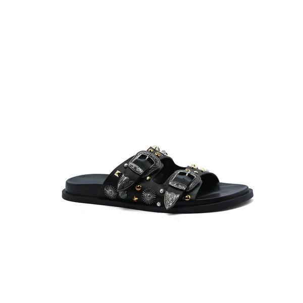 Miu Miu Toga Virilis Pulla Sandals Buckle Detailed Woman VK-129 Black