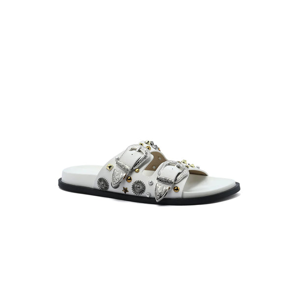 Miu Miu Toga Virilis Pulla Sandals Buckle Detailed Woman VK-129 White