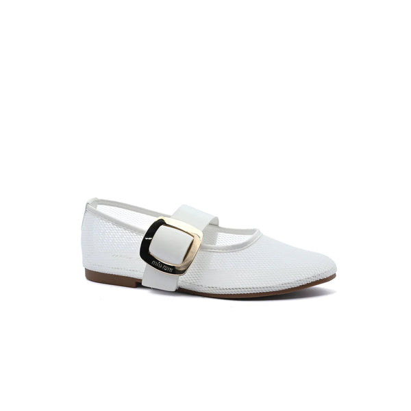 Miu Miu mesh flat ballet shoes with distinctive details Woman SW-713 White
