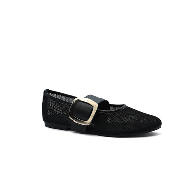 Miu Miu mesh flat ballet shoes with distinctive details Woman SW-713 Black