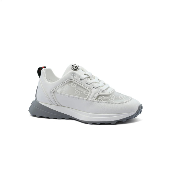 Gucci Runner Suede-Trimmed Sneakers Woman GU-23 White