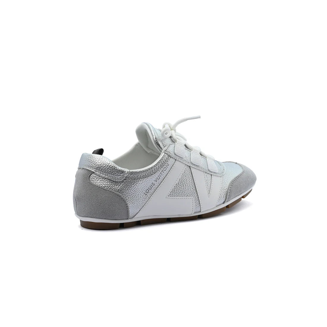 Louis Vuitton Suede Calfskin LV Sneakers Woman LV-916 Silver&White