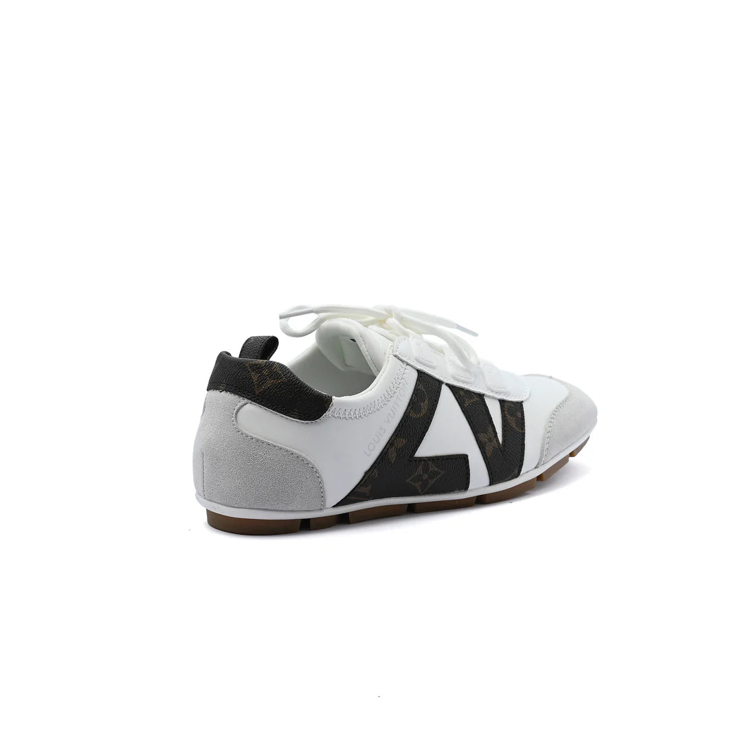 Louis Vuitton Suede Calfskin LV Sneakers Woman LV-916 White&Coffee