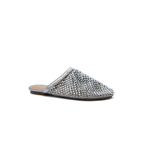 SCHUTZ SHOES Crystal-Embellished Mesh Flat Mules Woman EM-71 Silver