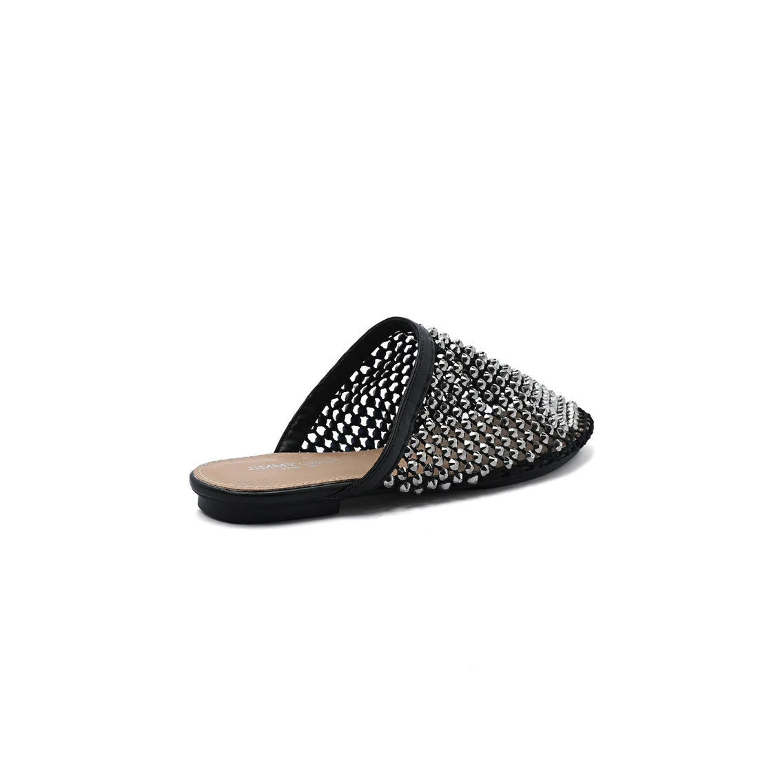 SCHUTZ SHOES Crystal-Embellished Mesh Flat Mules Woman EM-71 Black
