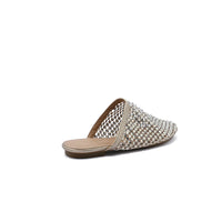 SCHUTZ SHOES Crystal-Embellished Mesh Flat Mules Woman EM-71 Gold
