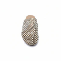 SCHUTZ SHOES Crystal-Embellished Mesh Flat Mules Woman EM-71 Gold