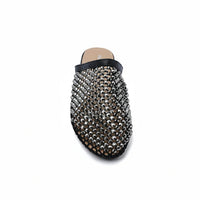 SCHUTZ SHOES Crystal-Embellished Mesh Flat Mules Woman EM-71 Black