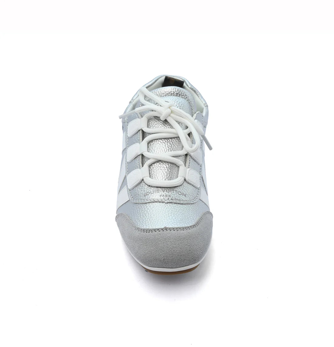 Louis Vuitton Suede Calfskin LV Sneakers Woman LV-916 Silver&White