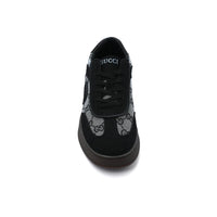 Gucci Interlocking G Suede Canvas Sneakers Woman GU-26 Black