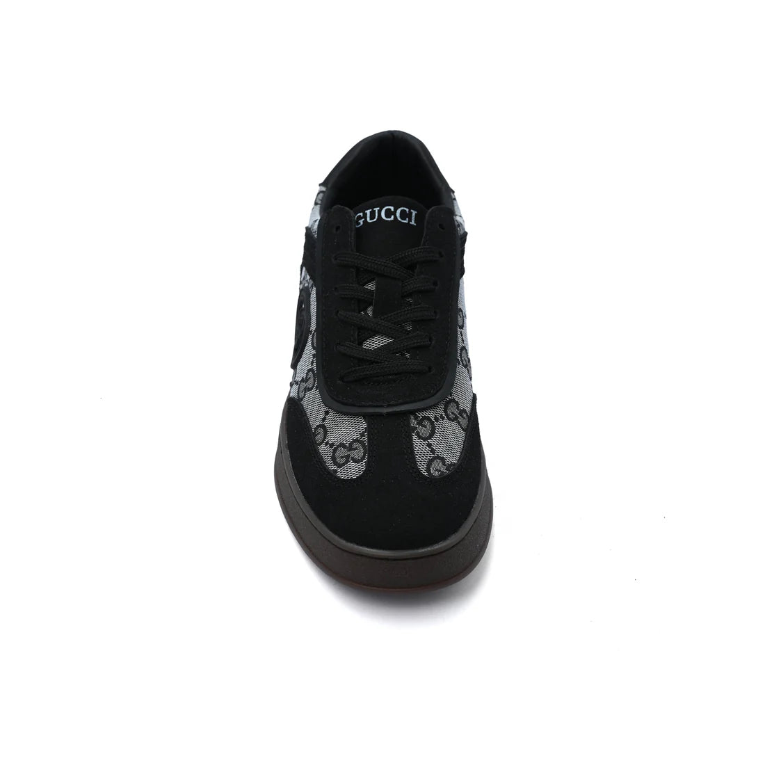 Gucci Interlocking G Suede Canvas Sneakers Woman GU-26 Black