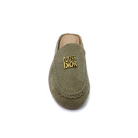 Miss Dior logo plaque trim Loafers Slip-On Mules Woman EM-73 Olive