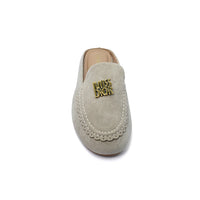 Miss Dior logo plaque trim Loafers Slip-On Mules Woman EM-73 Light Beige