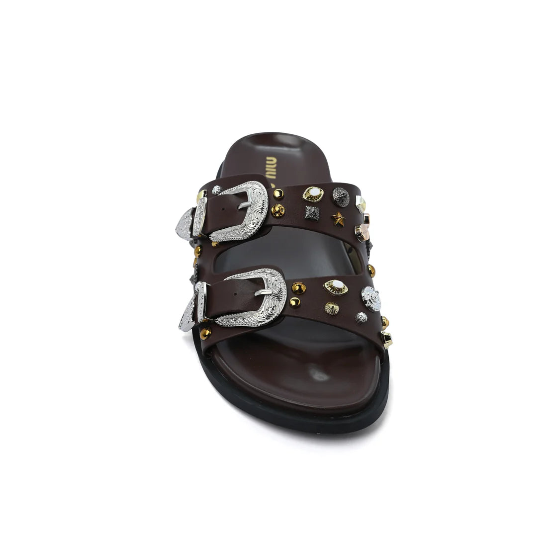 Miu Miu Toga Virilis Pulla Sandals Buckle Detailed Woman VK-129 Coffee